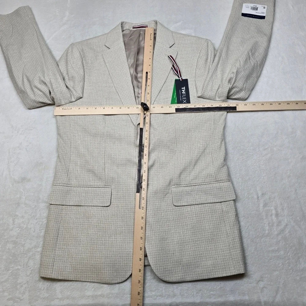 Tommy Hilfiger Conrad Sport Coat Mens 40R White Tan Modern Fit Blazer‎ $295 NEW